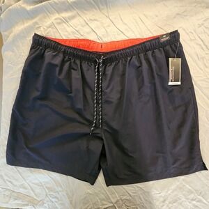 Roundtree Yorke Elastic Waist with Drawstring Navy Blue Swim Shorts 4XB NWT L406